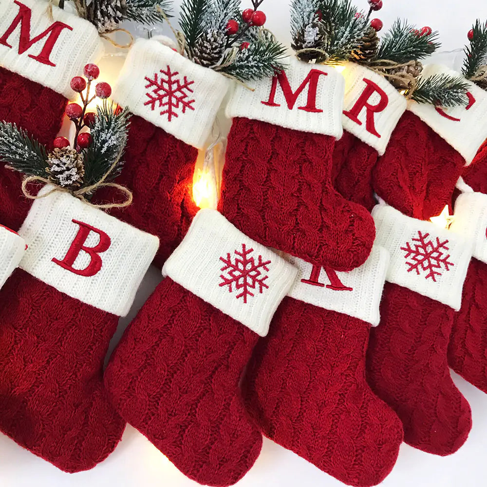 Holiday Monogram Knit Socks
