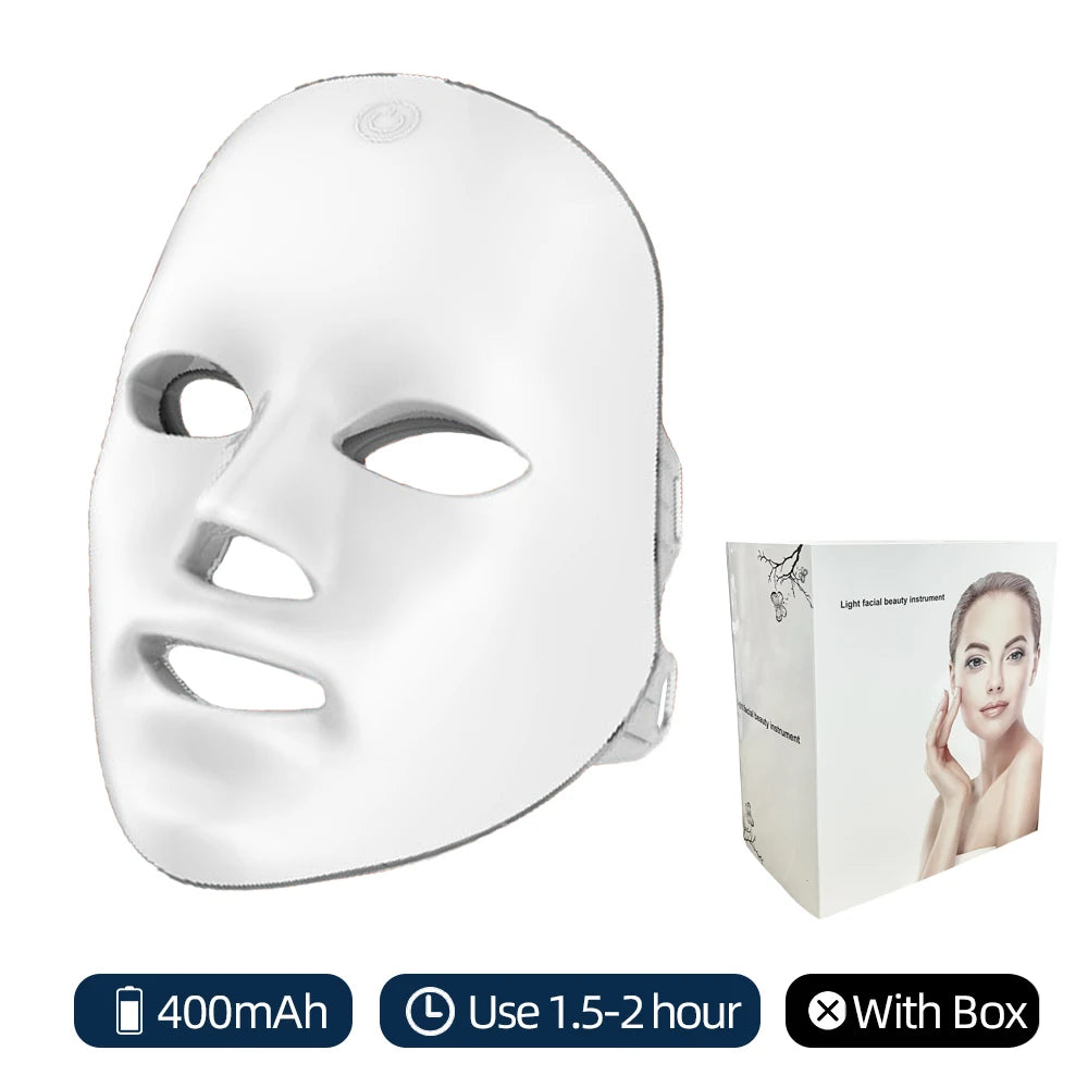LED Face Mask - 7 Color Light Therapy for Anti-Aging & Skin Rejuvenation