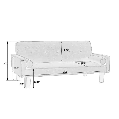 Medieval Style Loveseat Sofa - Button Tufted with Pillows