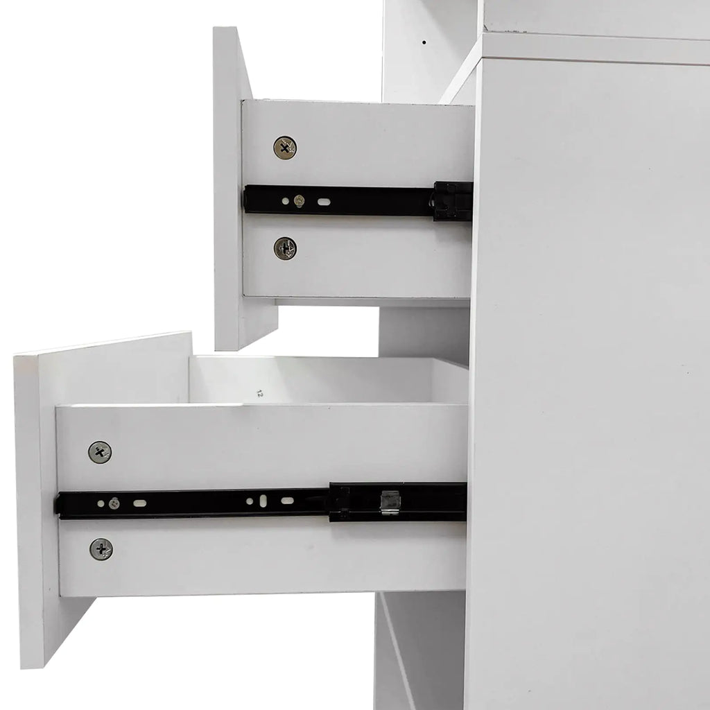 Modular Bathroom Wall Shelves - White Storage Organizer