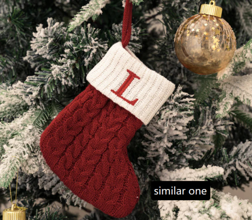 Holiday Monogram Knit Socks