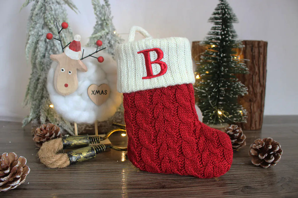 Holiday Monogram Knit Socks