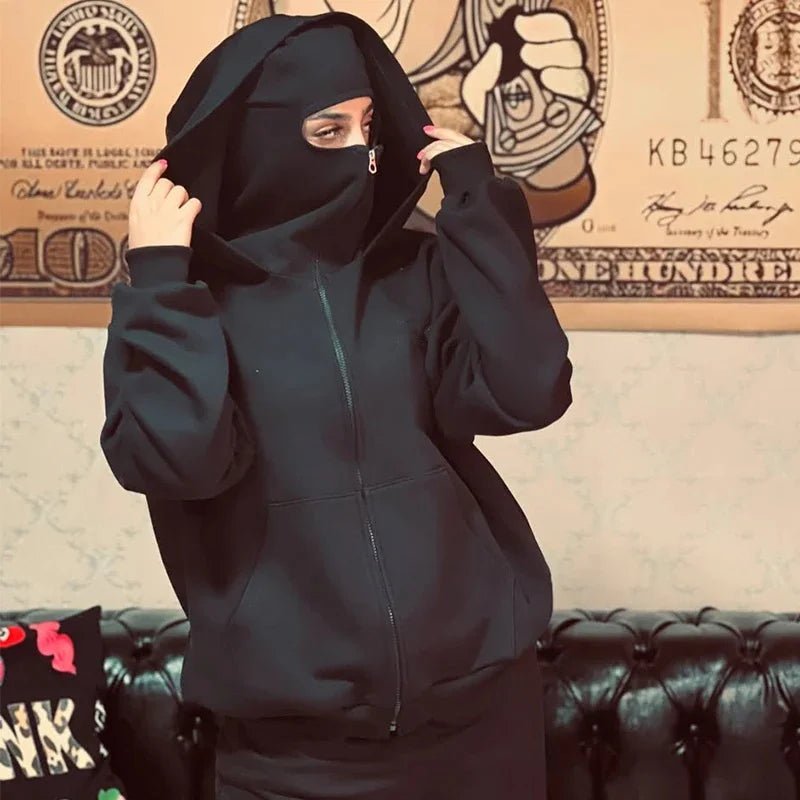 "ShadowHood™ – Y2K Masked Hoodie" - NEXUS