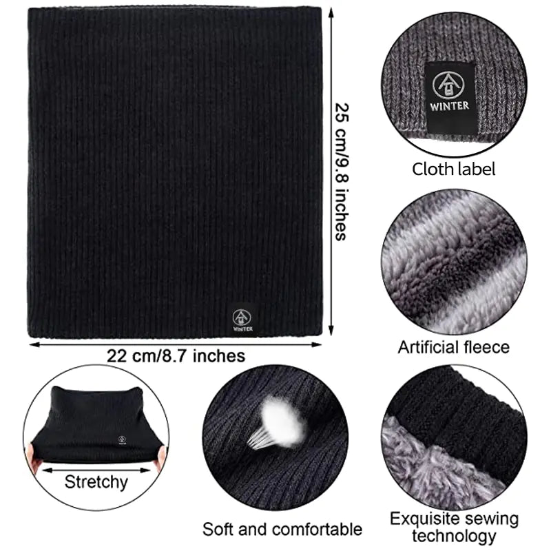 Unisex Plush Wool Winter Scarf